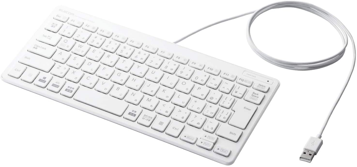 エレコム キーボード 有線 パンタグラフ ミニキーボード ホワイト TK-FCP096WH